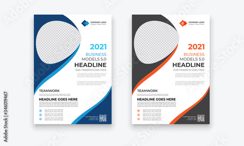 Business Conference brochure flyer design layout template in A4 size, with nice background, vector eps