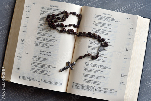Bible and a rosary photo