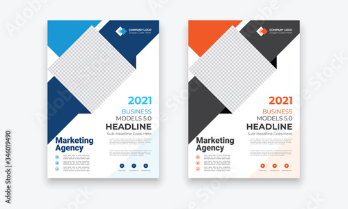 Business Conference brochure flyer design layout template in A4 size, with nice background, vector eps