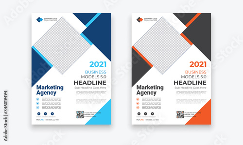 Business Conference brochure flyer design layout template in A4 size, with nice background, vector eps