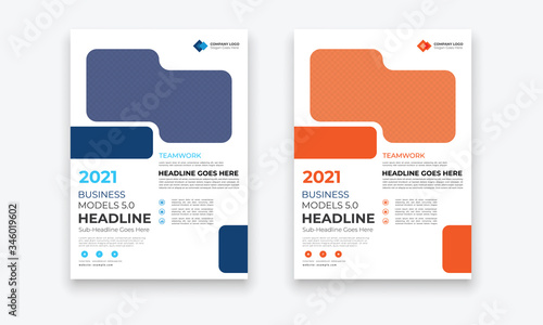 Business Conference brochure flyer design layout template in A4 size, with nice background, vector eps