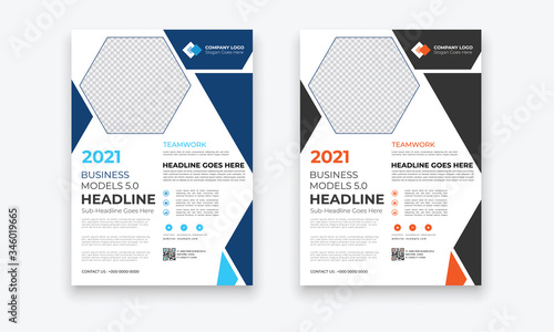 Business Conference brochure flyer design layout template in A4 size, with nice background, vector eps