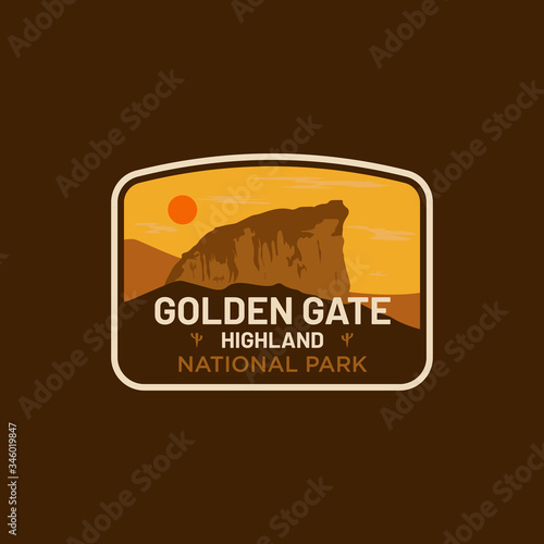 Golden Gate Highland National Park Logo Badge Emblem Illustration Vector