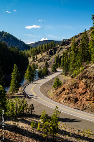 Daylight Canyon and Wallowa Lake Highway 82 in eastern Oregon, USA