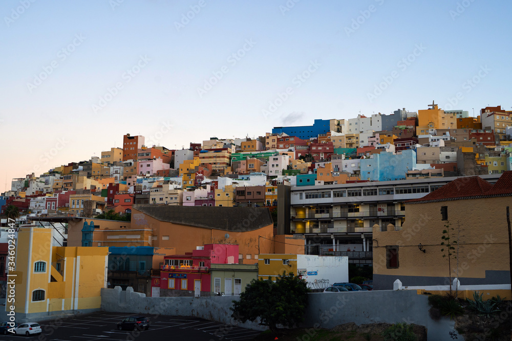 Las Palmas, Gran Canaria - colorful houses of Barrio San Roque.