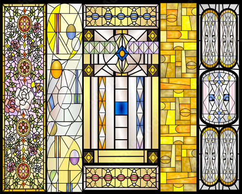 Stained Glass Art Deco & Floral Designs Collection