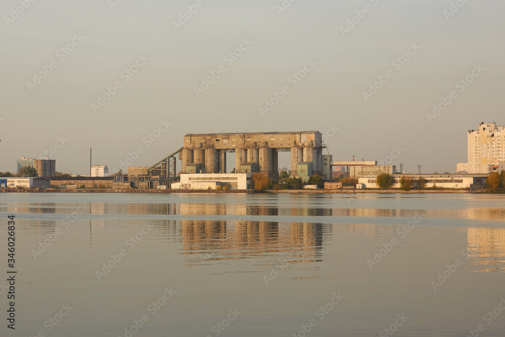 Cement silo near Moskva River