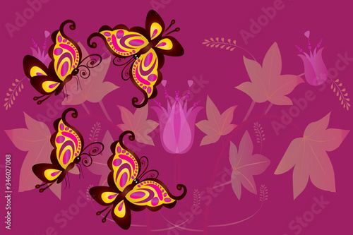 Butterflies card logo vector image