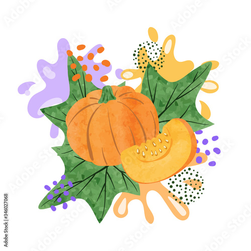Pumpkin juice vector illust...