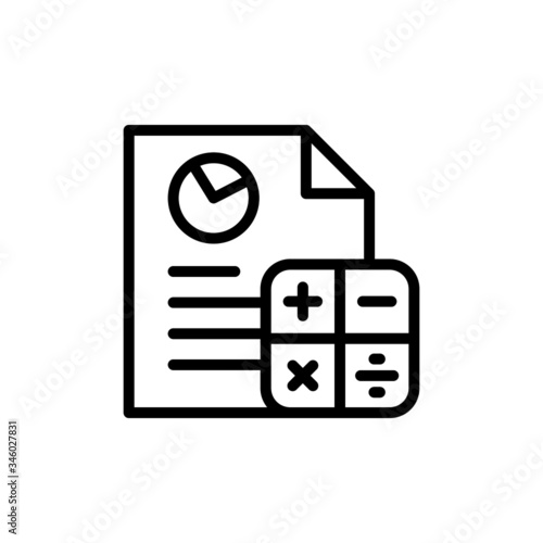accounting icon Vector icon in lineart style on white background