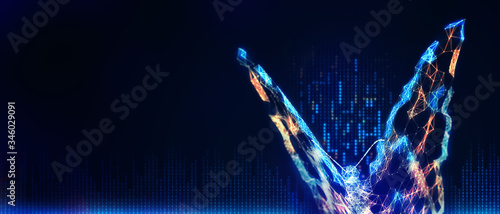 Abstract butterfly 3D illustration digital innovation futuristic technology transform evolution concept New normal after coronavirus crisis business world life change disrupt use strategy leadership