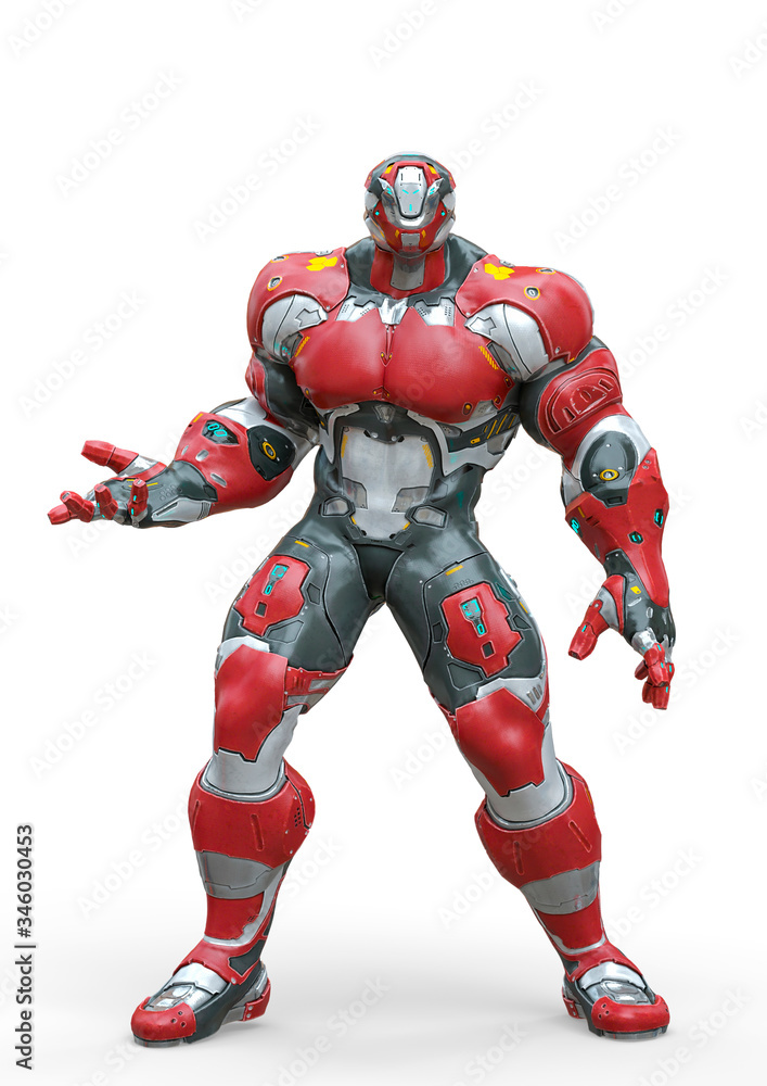futuristic astronaut is standing up in white background futuristic astronaut is standing up in white background