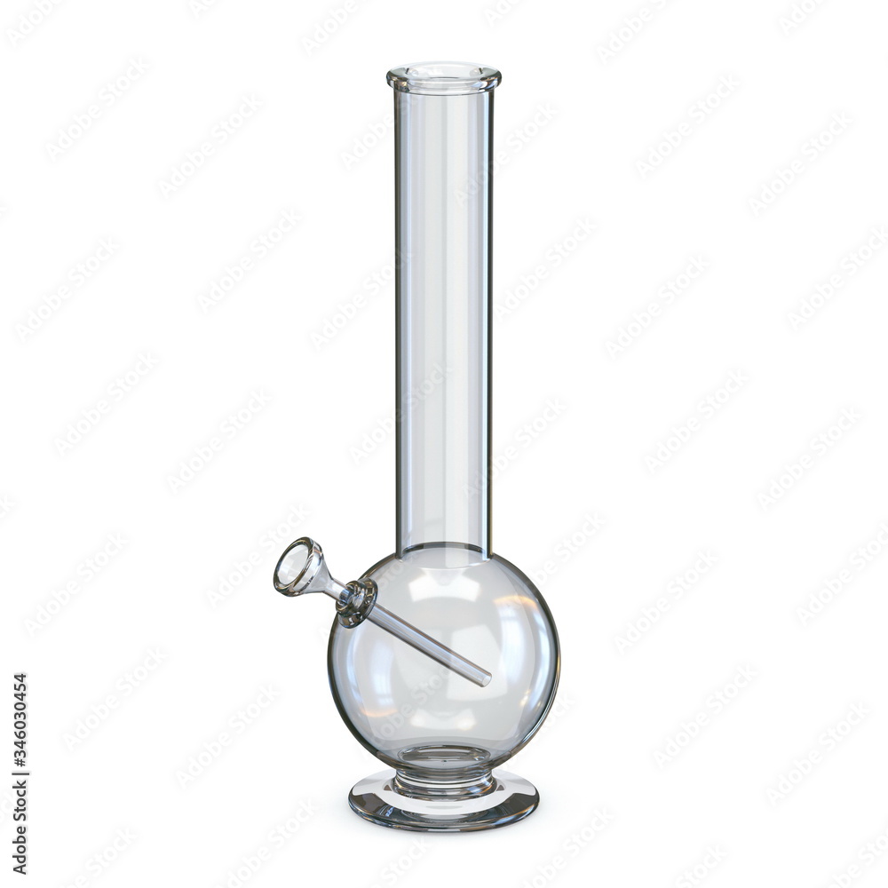 Φωτογραφία Simple transparent glass bong 3D