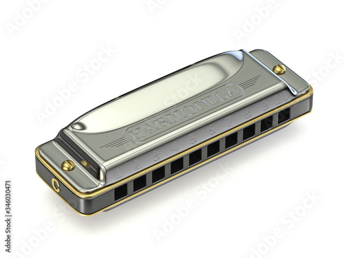 Diatonic harmonica 3D photo