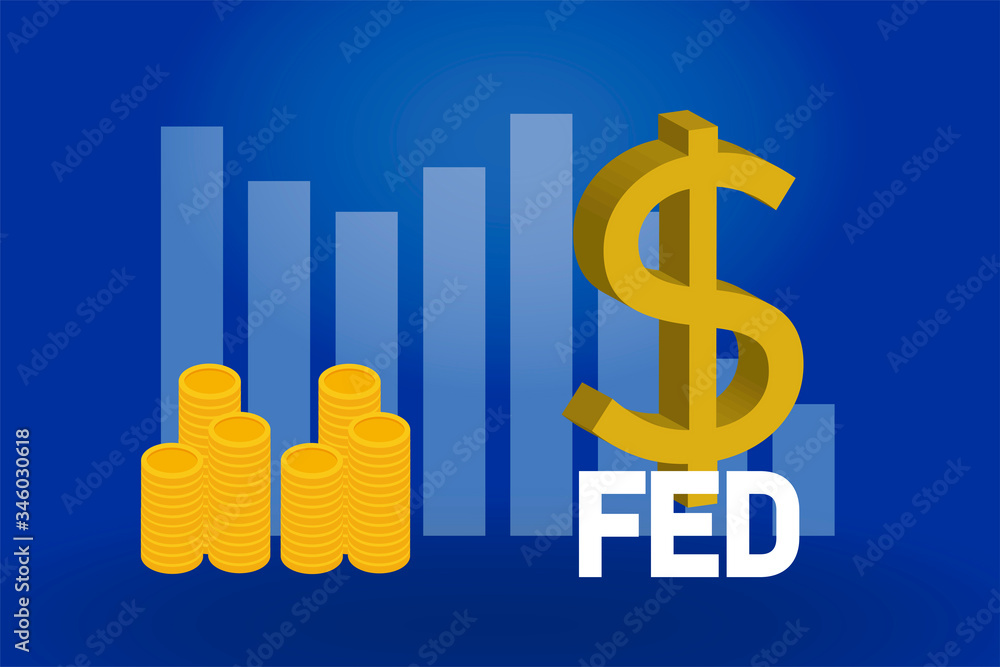 Dollar symbol together with initials FED Dollar symbol together with initials FED