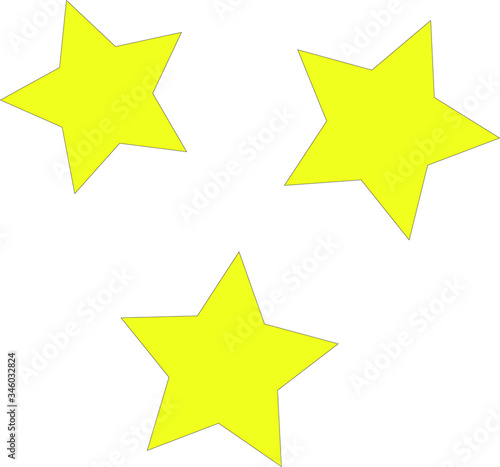 Yellow vector stars isolated on the white background 