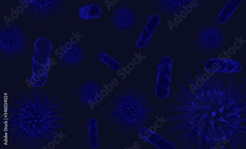Illustration virus and bacteria concept 3d render medical © gassh