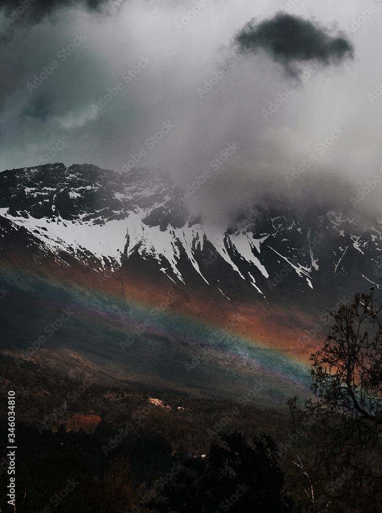 rainbow over mountain