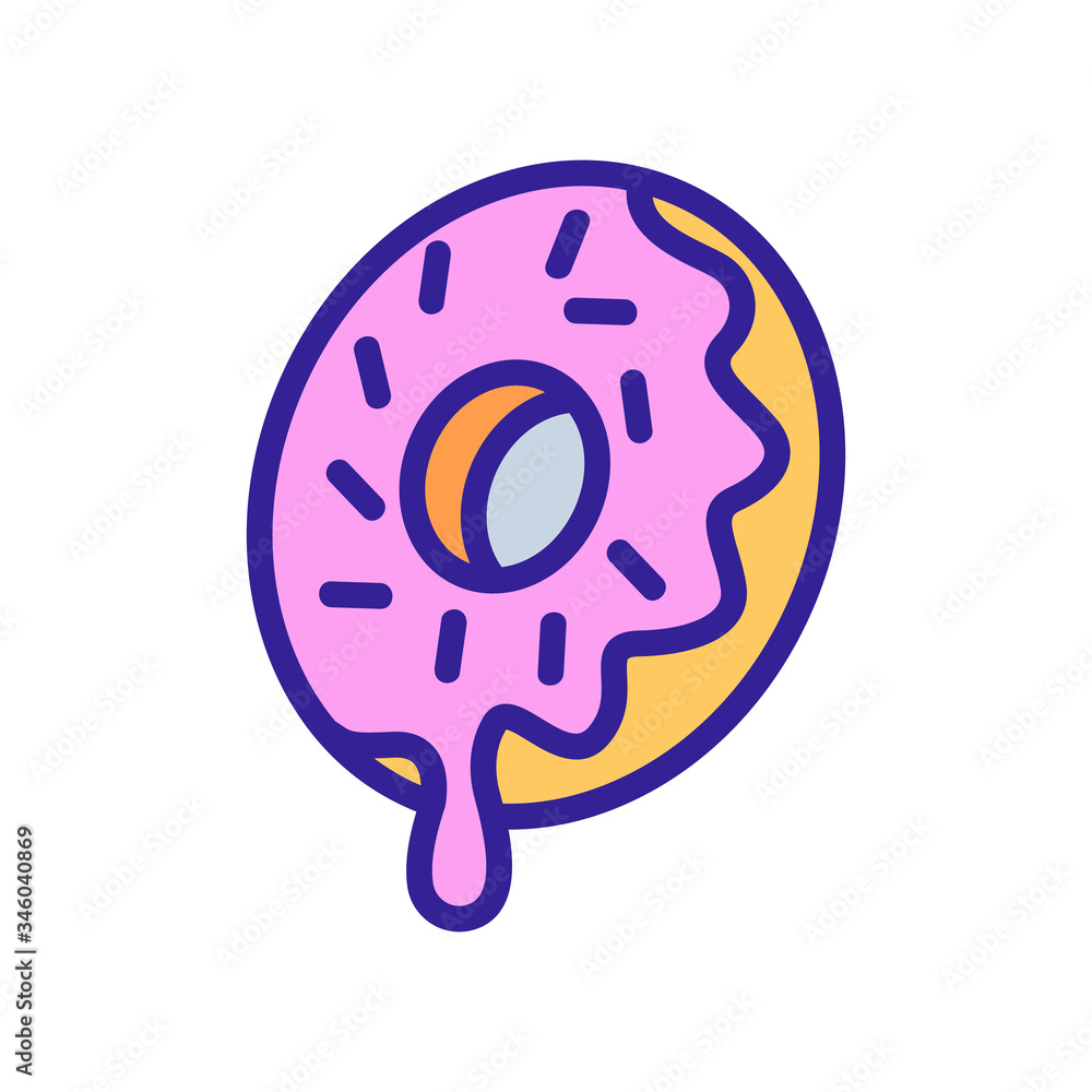 Fototapeta premium icing donut icon vector. icing donut sign. color symbol illustration