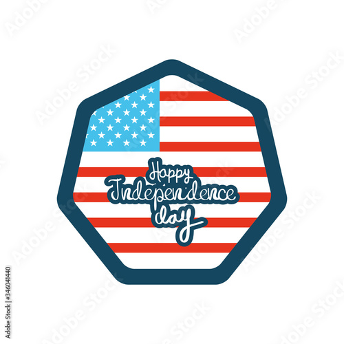 4 of july concept, happy independence day design with usa flag, flat style