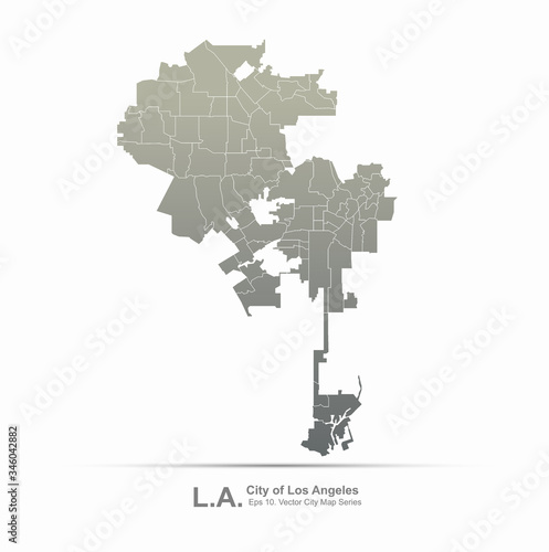 los angeles, L.A. city map. los angeles city, california vector map.
