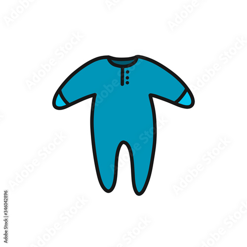 baby clothes doodle icon, vector illustration