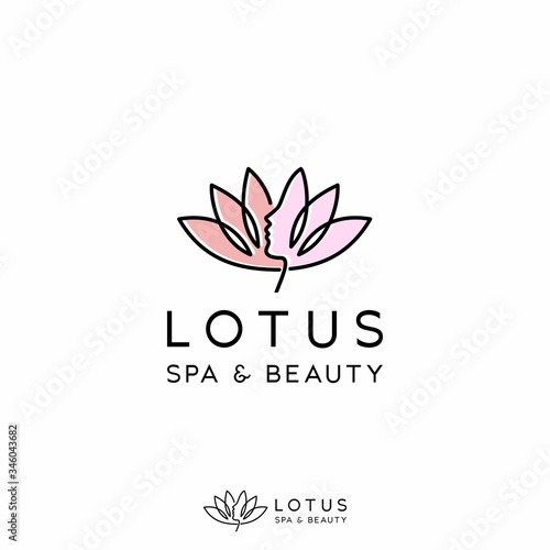 Beauty Flower Lotus Logo Design Inspiration with Luxury Simple Minimalist line art