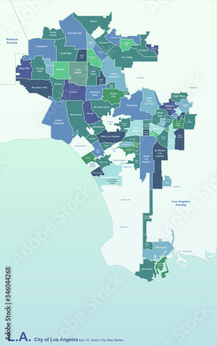 los angeles, L.A. city map. los angeles city, california vector map.