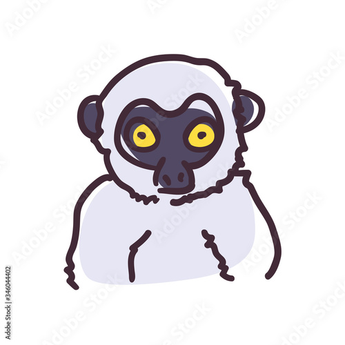 lemur cartoon flat style icon vector design