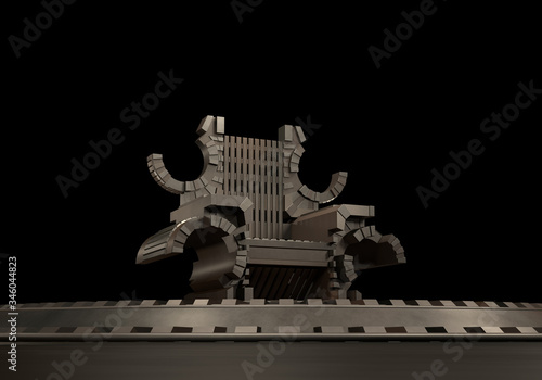 Sci fi Throne room 3d rendering
