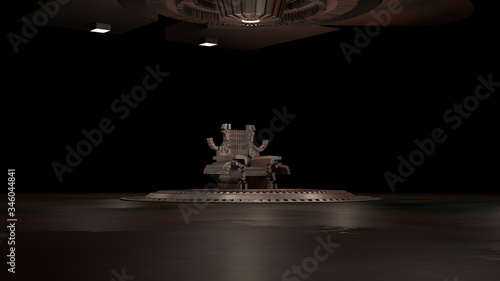 Sci fi Throne room 3d rendering