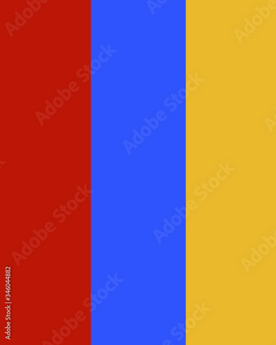 broad strips of red blue and yellow