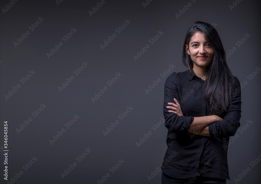 Mexican young woman portrait isolated copyspace Mexican young woman portrait isolated copyspace