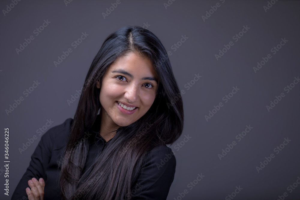 Fototapeta premium Mexican young woman portrait isolated copyspace