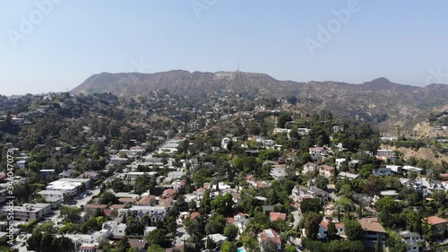 Hollywood Sign Over Neighborhood in Summer