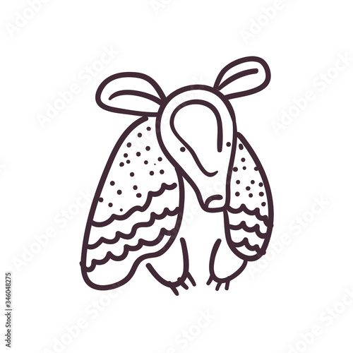 armadillo cartoon line style icon vector design