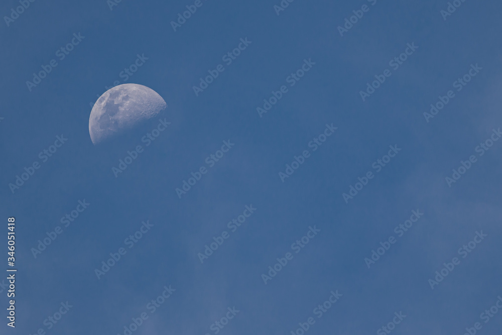 Moon in the evening sky Moon in the evening sky