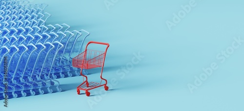 Фотография Minimal composition for shopping and supermarket concept