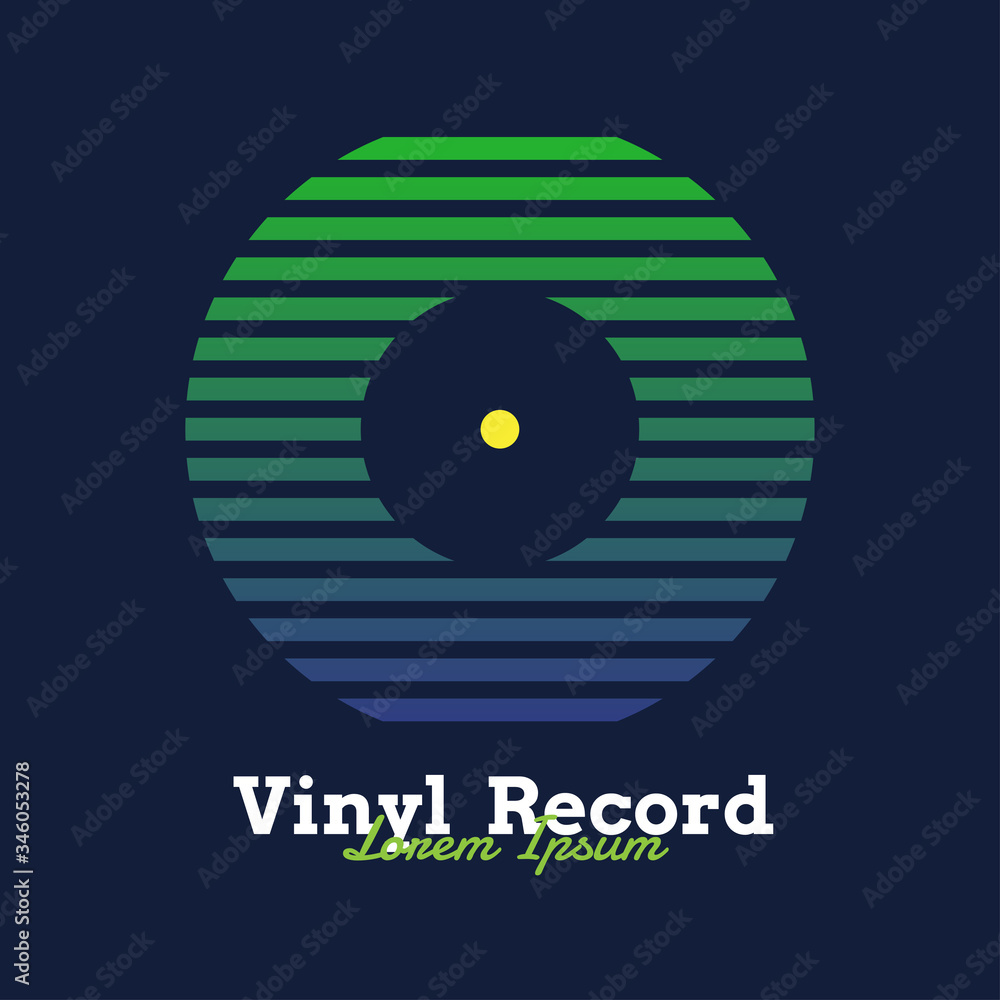 vinyl record music line gradient design vector illustration with blue background graphic vinyl record music line gradient design vector illustration with blue background graphic