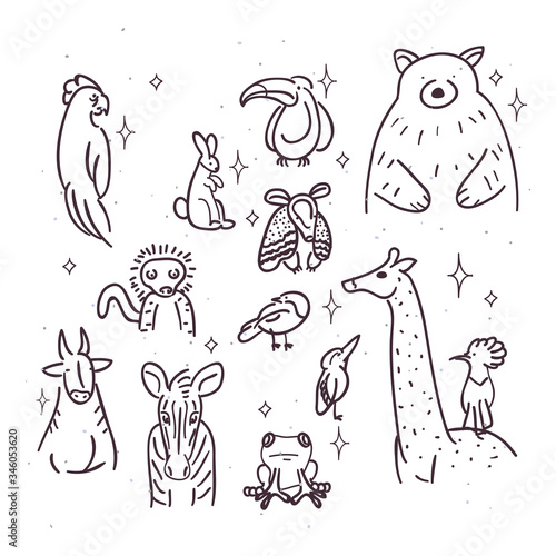 Wild Animals cartoons vector design