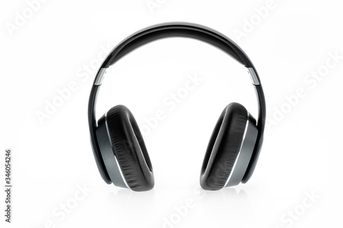 Black headphone isolated on white