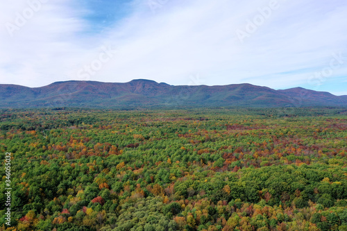 Aerial Trees and mountains in the Taconic mountain range