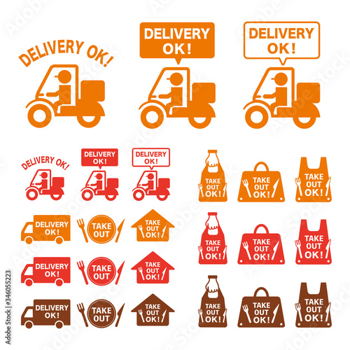 Online delivery service concept, online order tracking, delivery home and office and take away. 