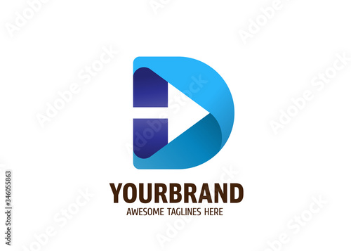 creative modern Letter d logo with arrow inside, Letter d logo for business consulting finance agency and others photo