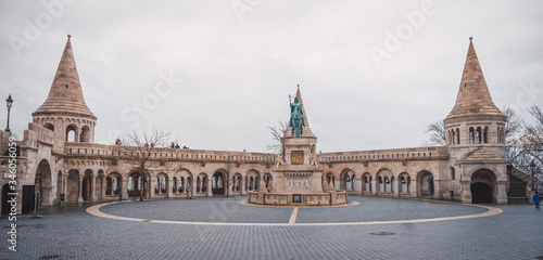 View of the Fisherman's Bastion in Budapest, Hungary, with the statue of King Stephen I © Irving Sandoval