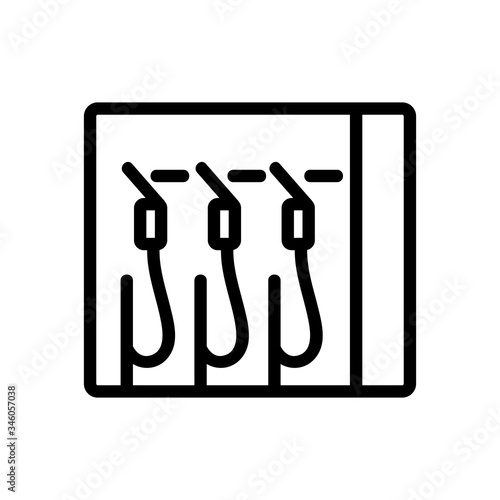 rack with refueling guns icon vector. rack with refueling guns sign. isolated contour symbol illustration
