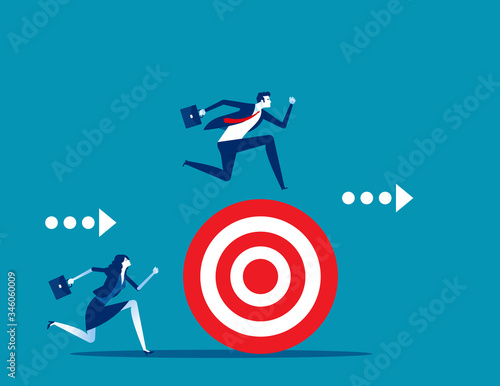 Person move forward with goals. The difference between goal and Non-Goal, Without goals
