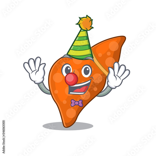 cartoon character design concept of cute clown human hepatic liver