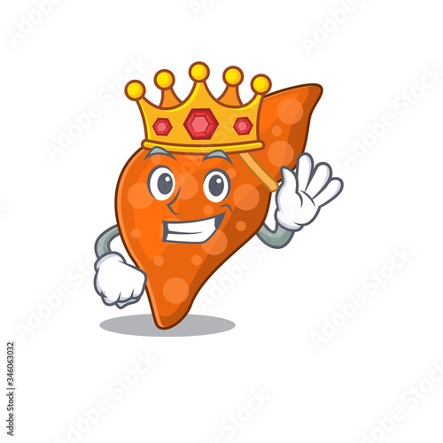 A Wise King of human hepatic liver mascot design style