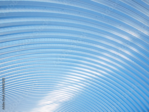 Curved background of the blue dome roof. Choose focus